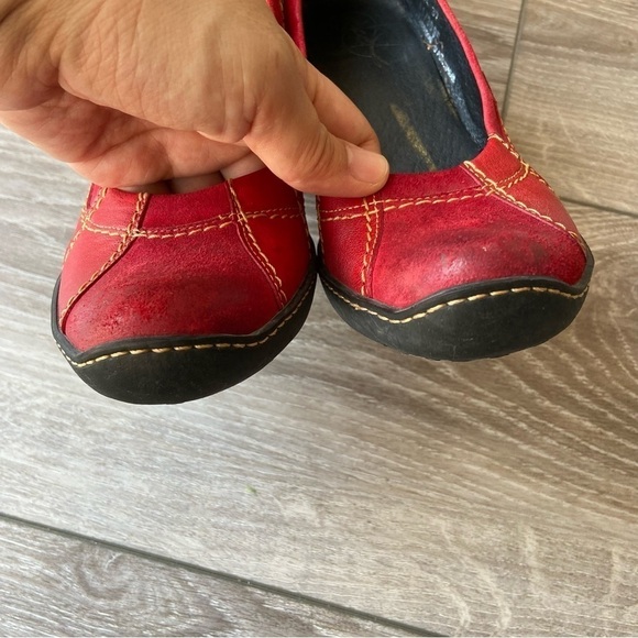 Eject Funky Heel Red Leather Pumps - Picture 5 of 14